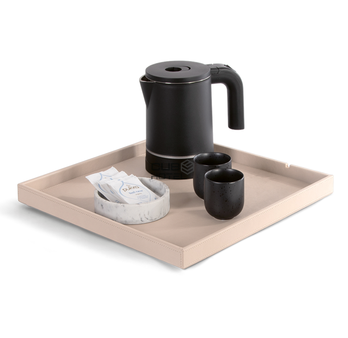 Beige Square Welcome Tray